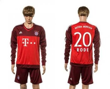 Bayern Munchen #20 Rode Goalkeeper Long Sleeves Soccer Club Jersey