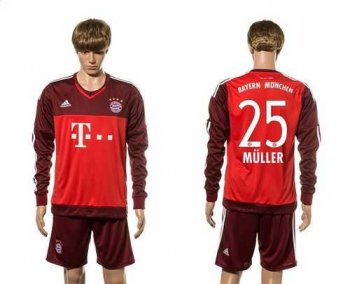 Bayern Munchen #25 Muller Goalkeeper Long Sleeves Soccer Club Jersey