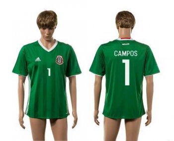 Mexico #1 Campos Green Home Soccer Country Jersey