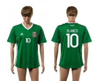 Mexico #10 Blanco Green Home Soccer Country Jersey