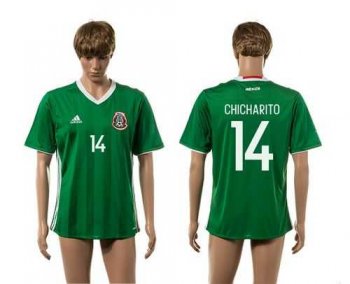 Mexico #14 Chicharito Green Home Soccer Country Jersey