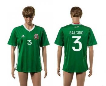 Mexico #3 Salcido Green Home Soccer Country Jersey