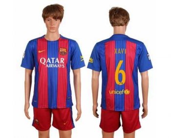 Barcelona #6 Xavi Home Soccer Club Jersey