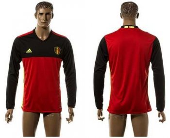 Belgium Blank Red Home Long Sleeves Soccer Country Jersey