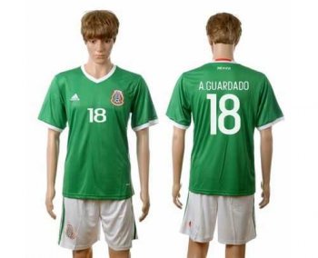 Mexico #18 A.Guardado Green Home Soccer Country Jersey