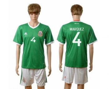 Mexico #4 Marquez Green Home Soccer Country Jersey