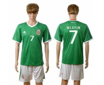 Mexico #7 M.Layun Green Home Soccer Country Jersey