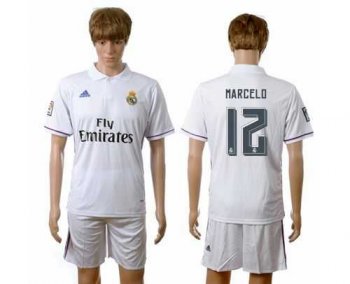 Real Madrid #12 Marcelo White Home Soccer Club Jersey