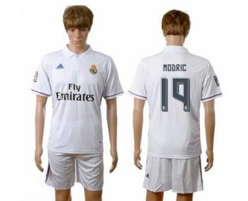 Real Madrid #19 Modric White Home Soccer Club Jersey