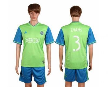 Seattle Sounders #3 Evans Home Soccer Club Jersey