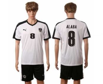 Austria #8 Alaba White Away Soccer Country Jersey