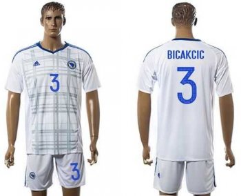 Bosnia Herzegovina #3 Bicakcic Away Soccer Country Jersey