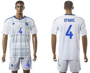 Bosnia Herzegovina #4 Spahic Away Soccer Country Jersey