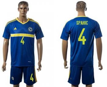 Bosnia Herzegovina #4 Spahic Home Soccer Country Jersey