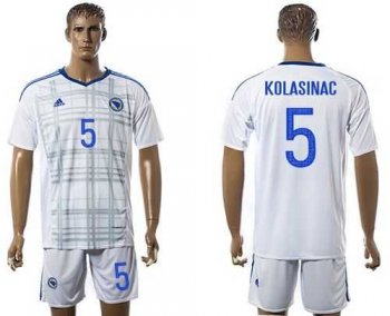 Bosnia Herzegovina #5 Kolasinac Away Soccer Country Jersey