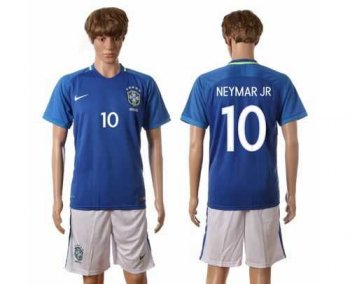 Brazil #10 Neymar Jr Away Soccer Country Jersey