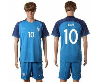 France #10 Zidane Home Soccer Country Jersey