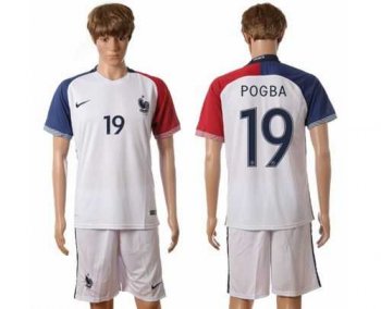 France #19 Pogba Away Soccer Country Jersey