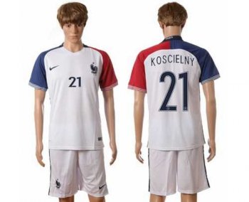 France #21 Koscielny Away Soccer Country Jersey