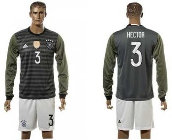 Germany #3 Hector Away Long Sleeves Soccer Country Jersey