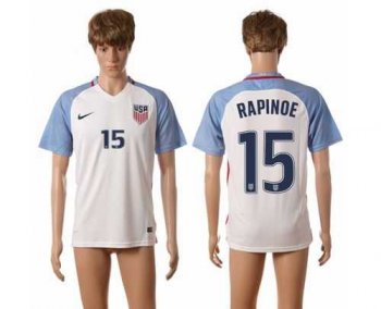 USA #15 Rapinoe Home Soccer Country Jersey