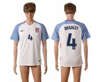 USA #4 Bradley Home Soccer Country Jersey