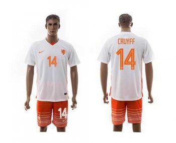 Holland #14 Cruyff Away Soccer Country Jersey