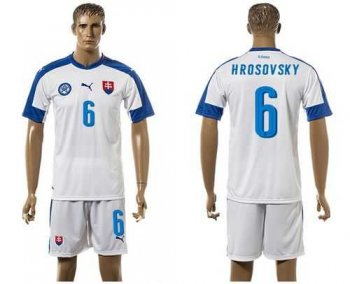 Slovakia #6 Hrosovsky Home Soccer Country Jersey