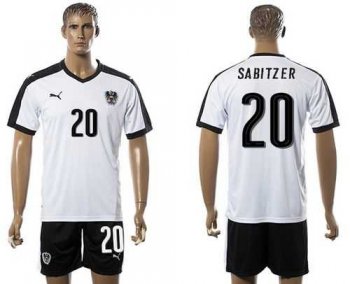 Austria #20 Sabitzer White Away Soccer Country Jersey