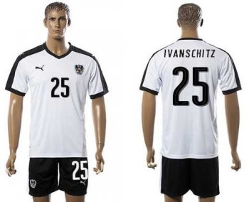 Austria #25 Ivanschitz White Away Soccer Country Jersey