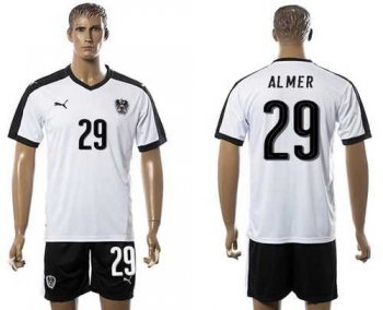 Austria #29 Almer White Away Soccer Country Jersey