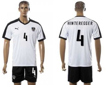 Austria #4 Hinteregger White Away Soccer Country Jersey