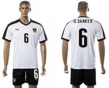 Austria #6 Il Sanker White Away Soccer Country Jersey