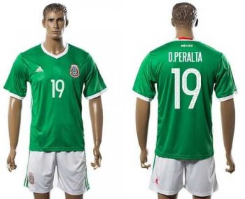 Mexico #19 O.Peralta Green Home Soccer Country Jersey