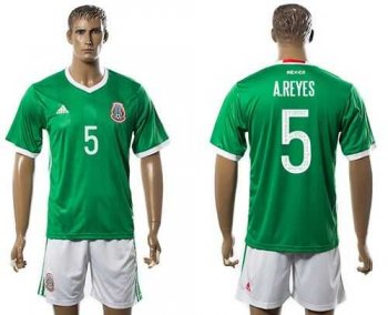 Mexico #5 A.Reyes Green Home Soccer Country Jersey