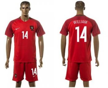 Portugal #14 William Home Soccer Country Jersey