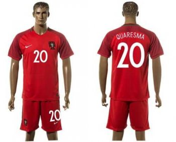 Portugal #20 Quaresma Home Soccer Country Jersey