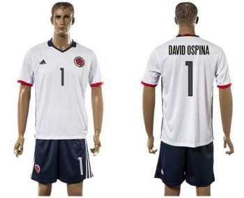 Colombia #1 David Ospina Away Soccer Country Jersey