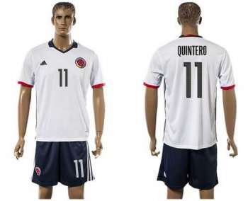 Colombia #11 Quintero Away Soccer Country Jersey