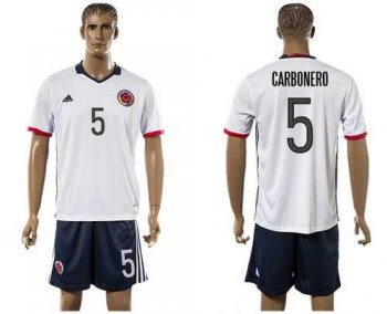 Colombia #5 Carbonero Away Soccer Country Jersey