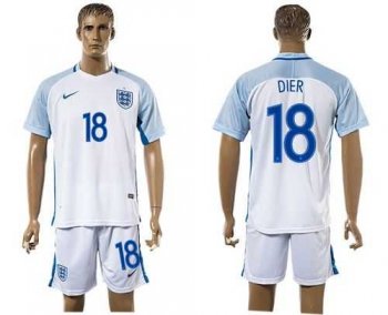 England #18 Dier Home Soccer Country Jersey