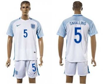 England #5 Smalling Home Soccer Country Jersey