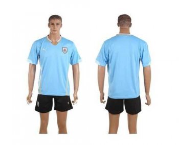 Uruguay Blank Home Soccer Country Jersey