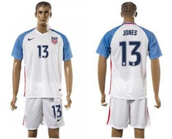 USA #13 Jones Home Soccer Country Jersey