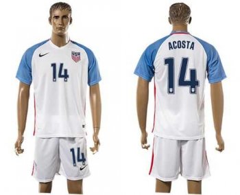 USA #14 Acosta Home Soccer Country Jersey