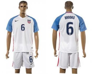 USA #6 Brooks Home Soccer Country Jersey