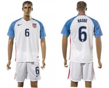 USA #6 Nageb Home Soccer Country Jersey