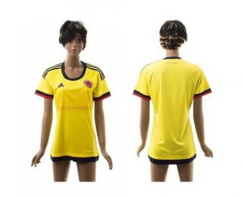 Women's Colombia Blank Home Soccer Country Jersey