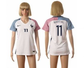 Women's France #11 Martial Away Away Soccer Country Jersey