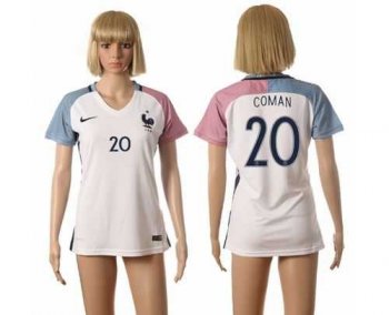 Women's France #20 Coman Away Away Soccer Country Jersey